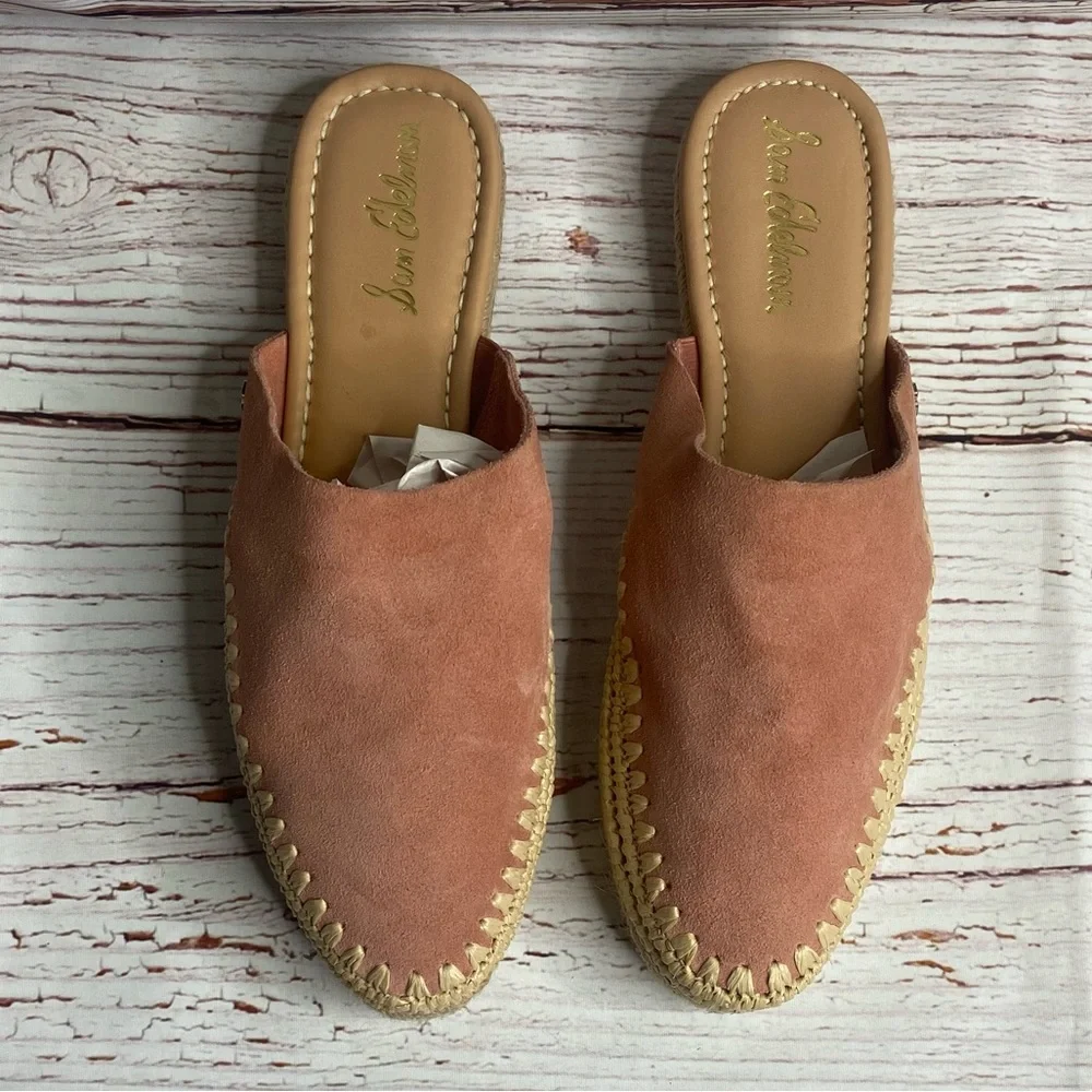 New Sam Edelman Austin Espadrille Slide in Rose Suede Sz 10.5